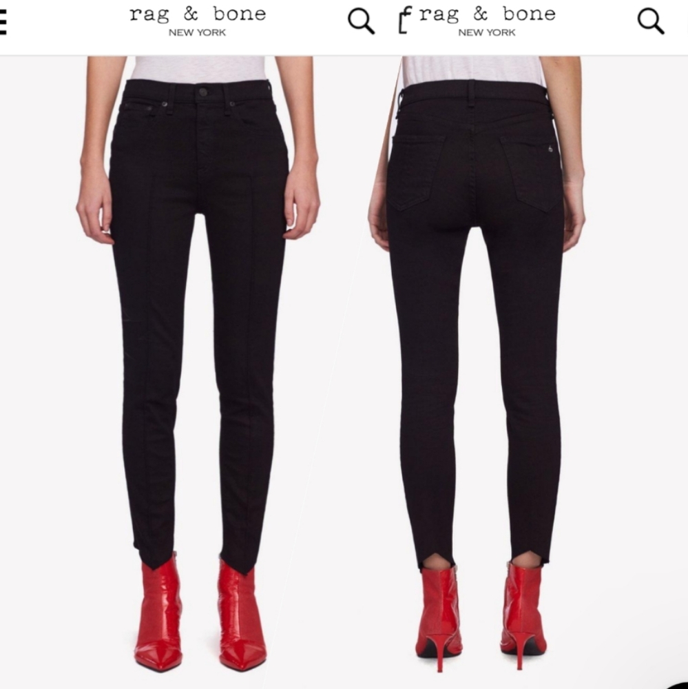 Rag and bone high rise ankle skinny jeans